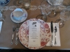 Loved the creative use of stenciled brown craft paper as a table linen!